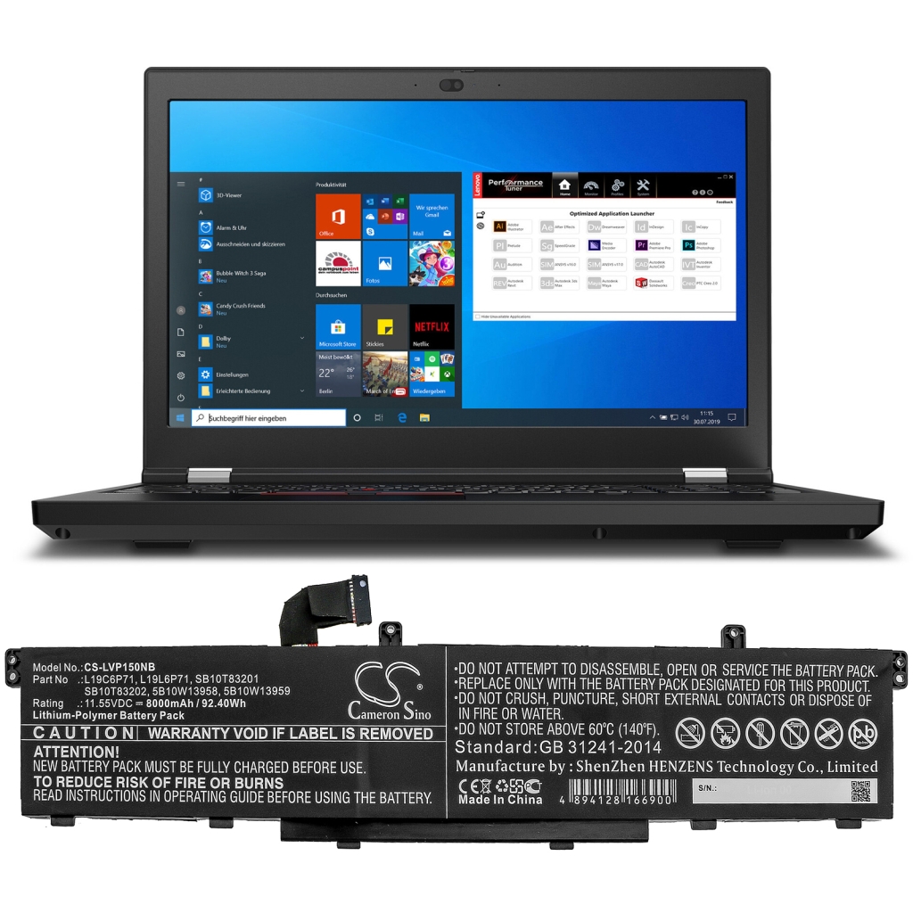 Batteria notebook Lenovo ThinkPad P15 Gen 1 20ST002FAU (CS-LVP150NB)