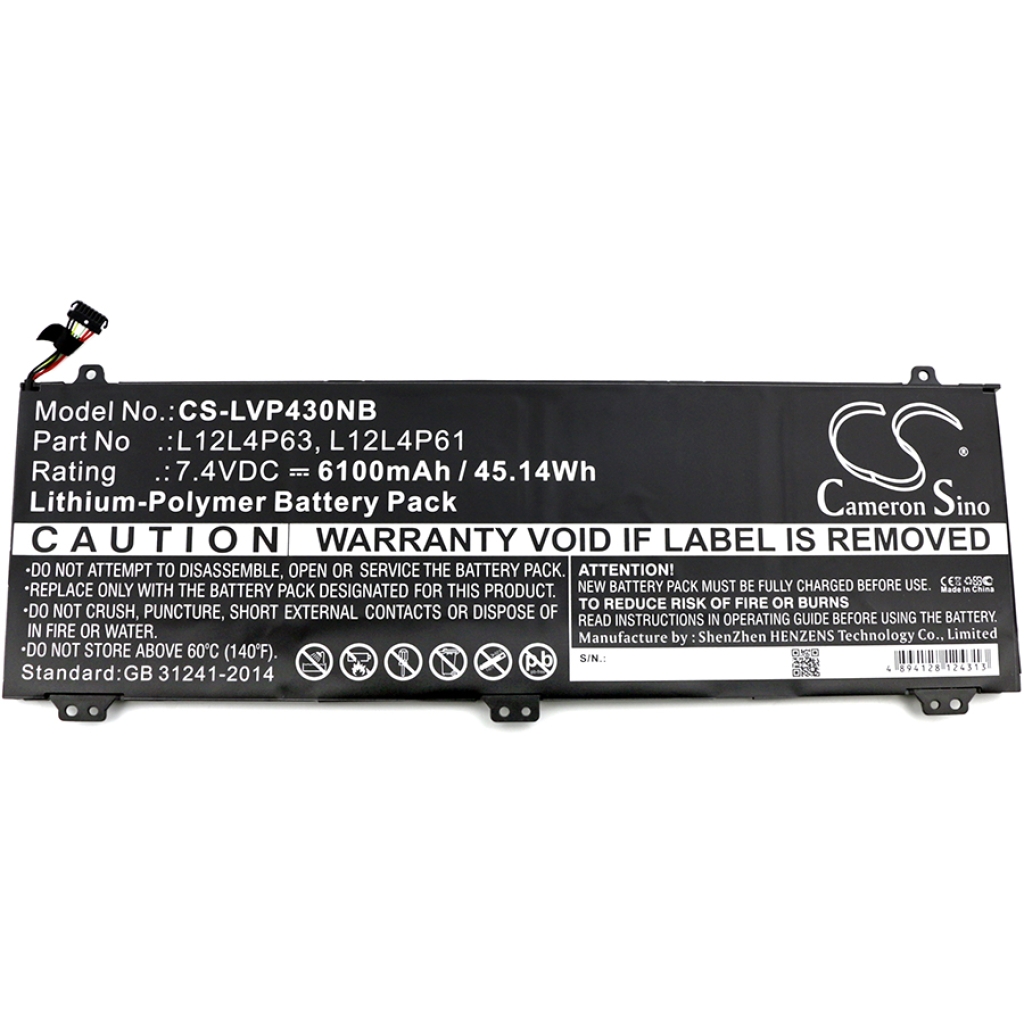 Sostituzione della batteria compatibile per LENOVO L12L4P61,L12L4P63,L12M4P61