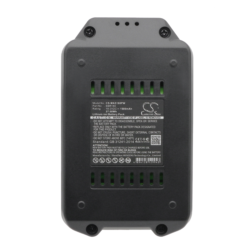 Sostituzione della batteria compatibile per Meister craft BBR 180LI-ION/5I(CNM)R18/65,BBR180