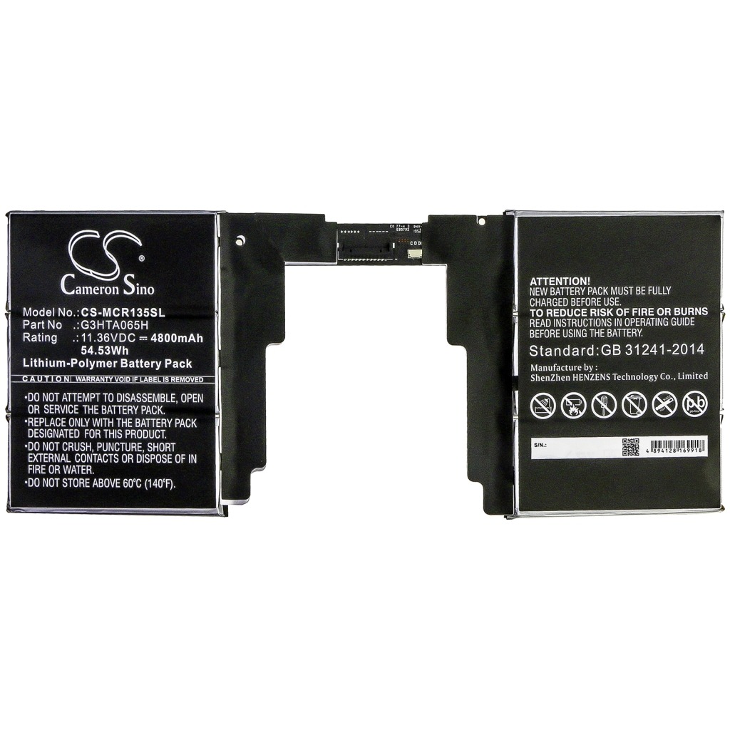 Compatible battery replacement for Microsoft G3HTA065H