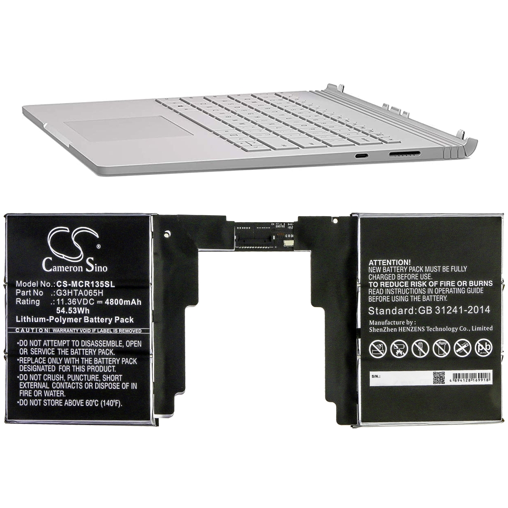 Compatible battery replacement for Microsoft G3HTA065H