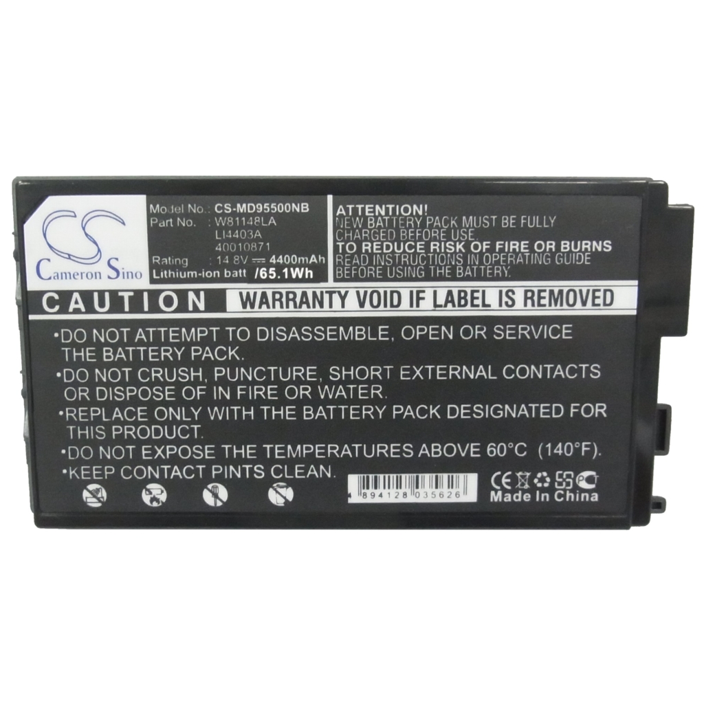 Sostituzione della batteria compatibile per Medion 40010871,LI4403A,W81148LA