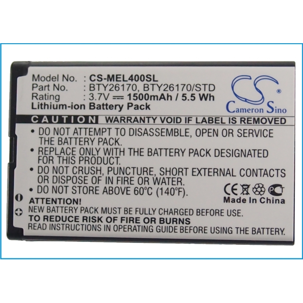 Sostituzione della batteria compatibile per Elson BTY26170,BTY26170/STD,BTY26170MOBISTEL/STD