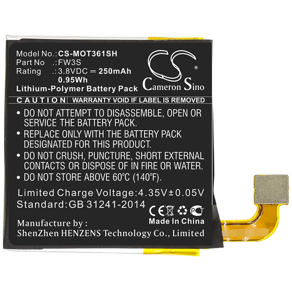 Batteria dello Smartwatch Motorola CS-MOT361SH