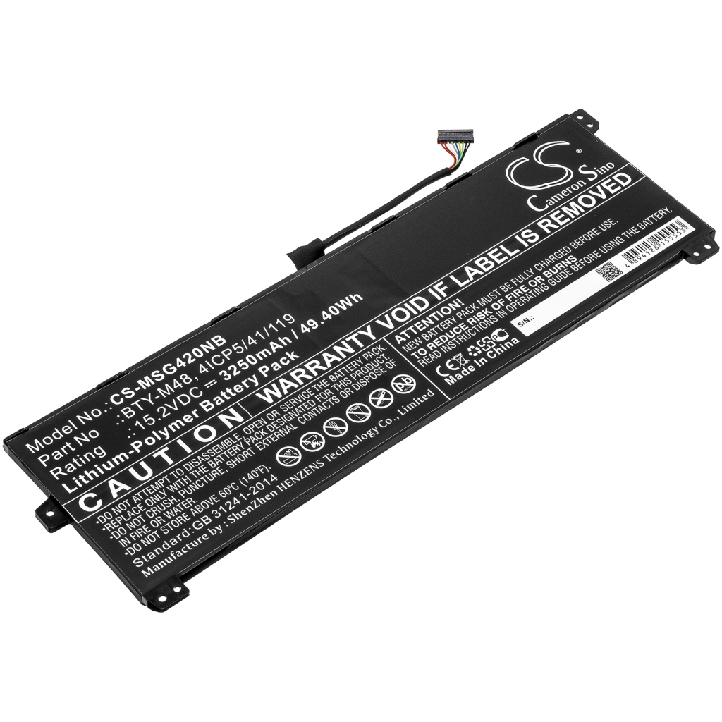 Sostituzione della batteria compatibile per MSI 4ICP5/41/119,BTY-M48