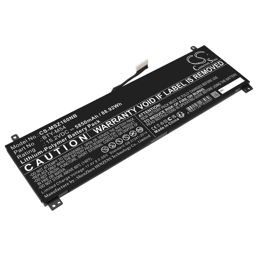 Sostituzione della batteria compatibile per MSI BTY-M54