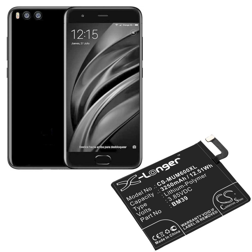 Batteria del telefono cellulare Xiaomi Mi 6 Dual SIM (CS-MUM600XL)