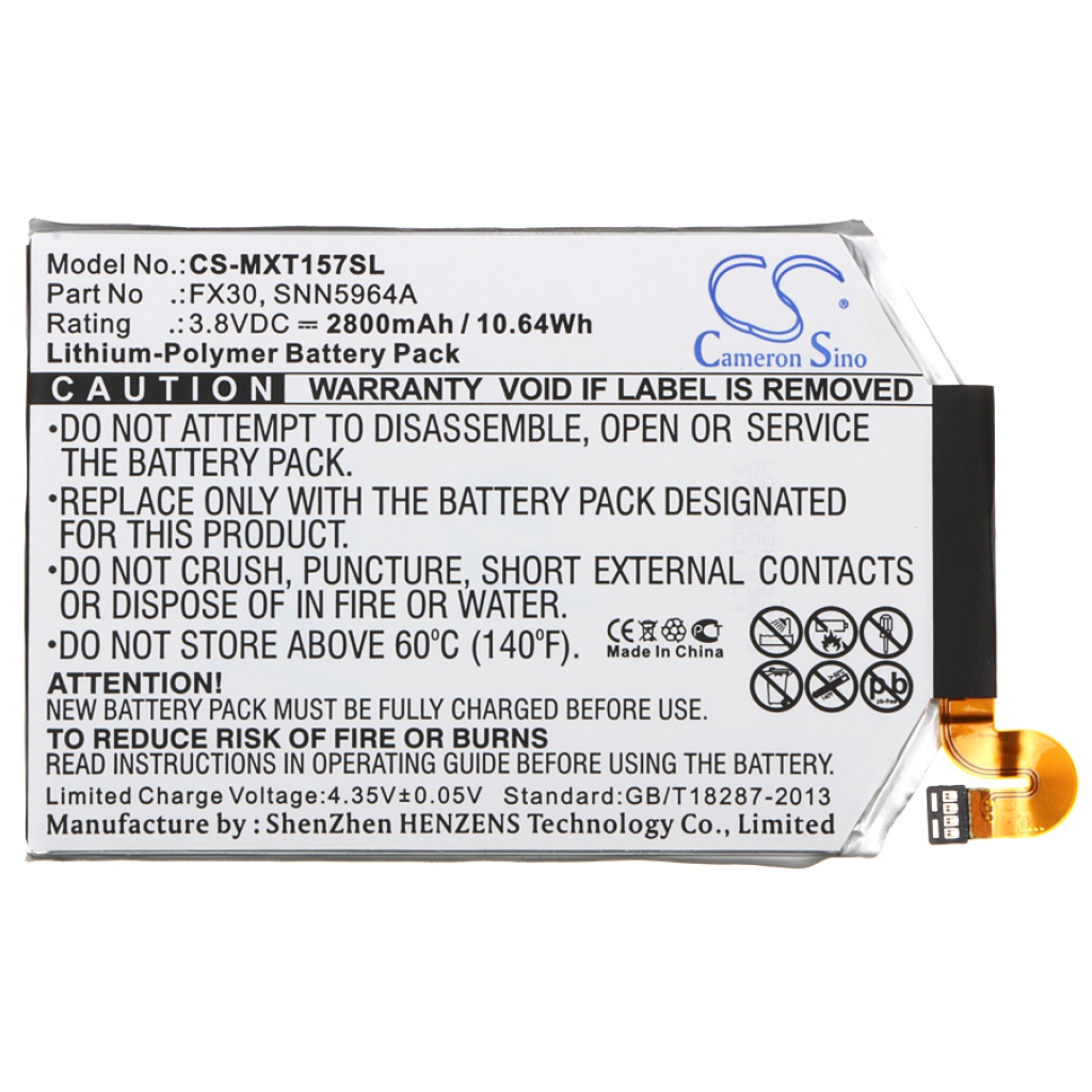 Sostituzione della batteria compatibile per Motorola FX30,SNN5964A