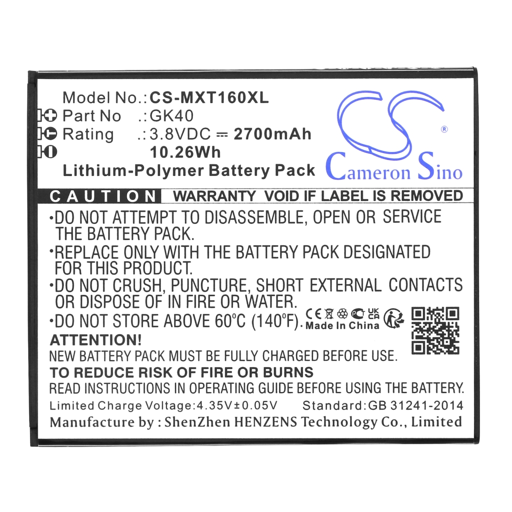 Sostituzione della batteria compatibile per Motorola GK40,SNN5967A,SNN5967B