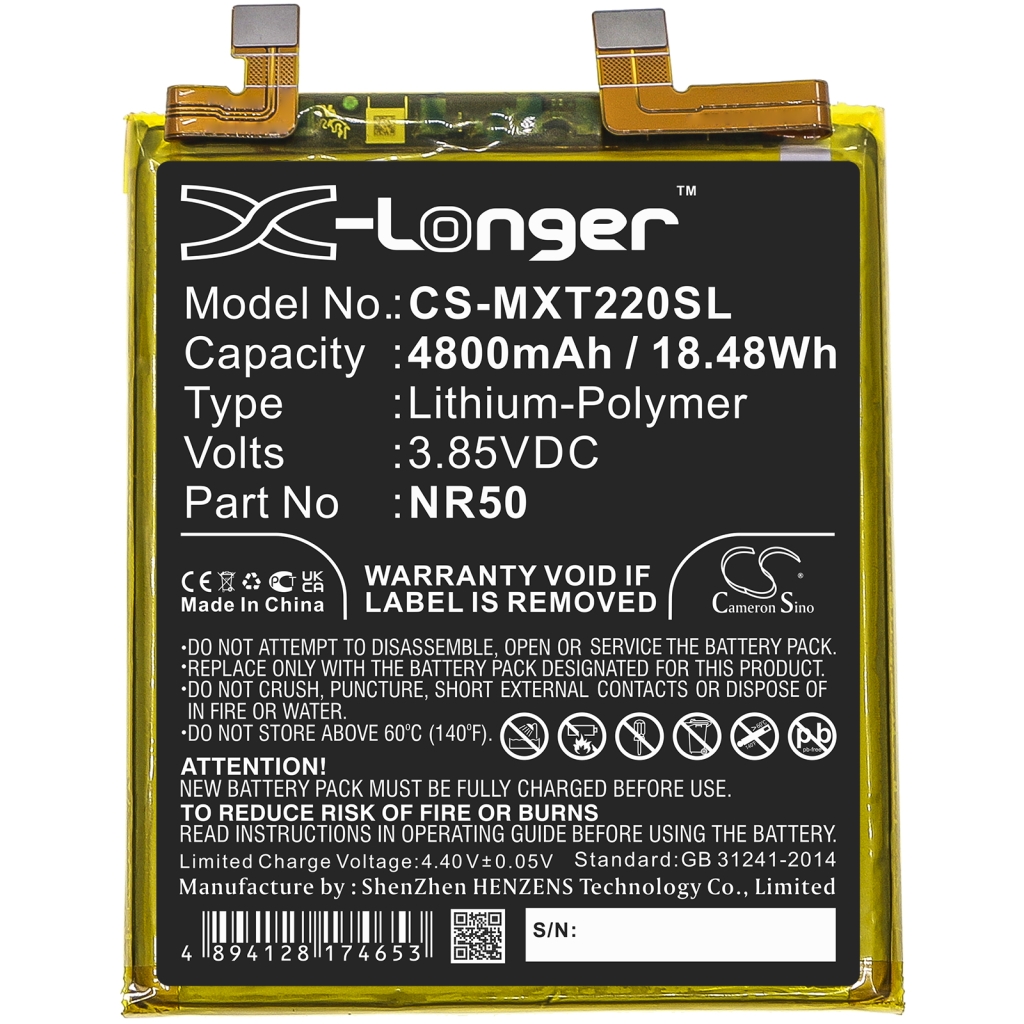 Compatible battery replacement for Motorola NR50