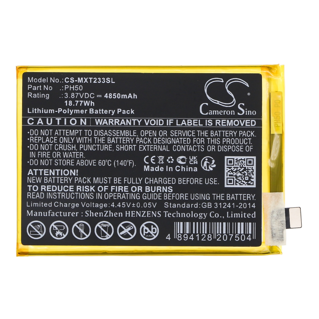 Compatible battery replacement for Motorola PH50