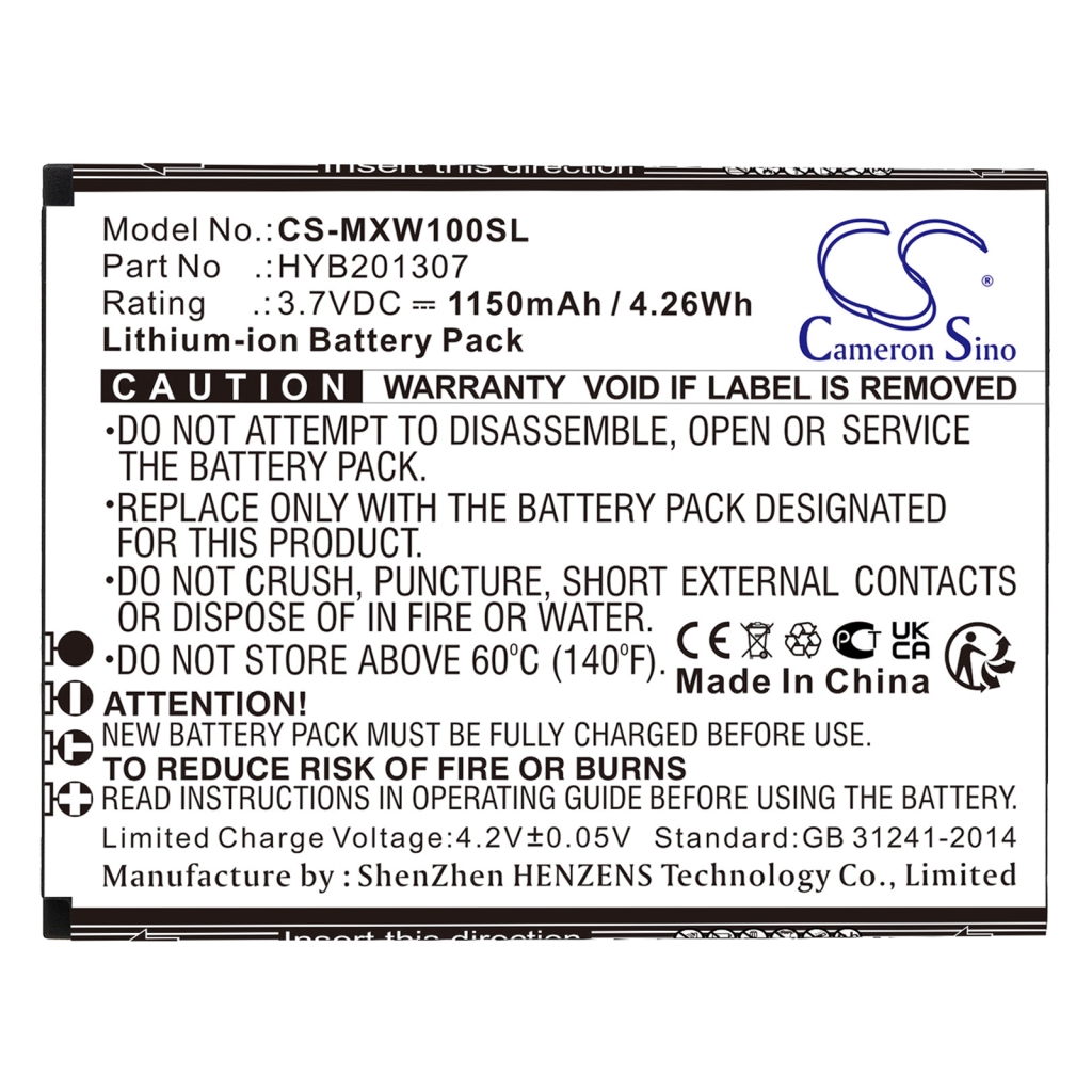 Batteria del telefono cellulare Budget mobile MXW1 (CS-MXW100SL)