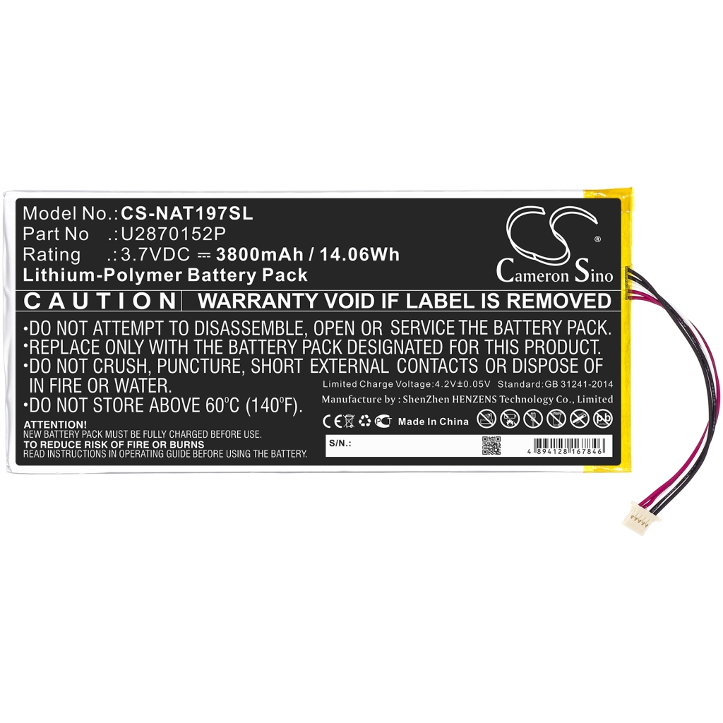 Batterie Sostituisce U2870152P