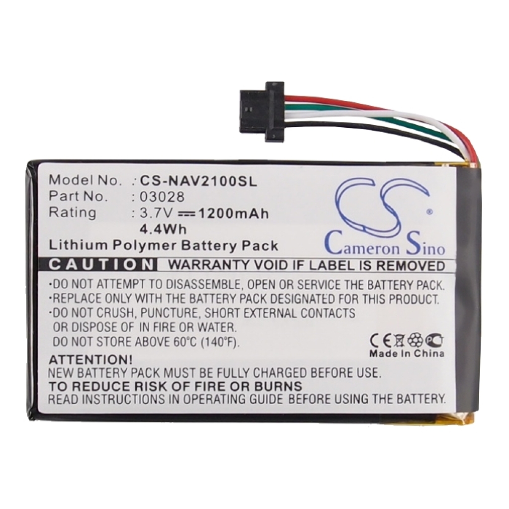 Compatible battery replacement for Navigon 03028