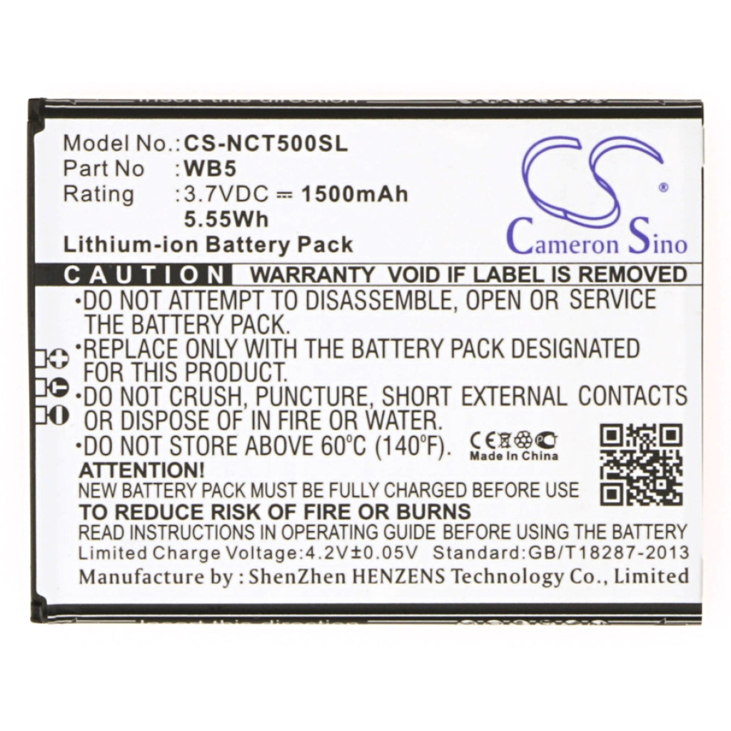 Compatible battery replacement for INQ WB5