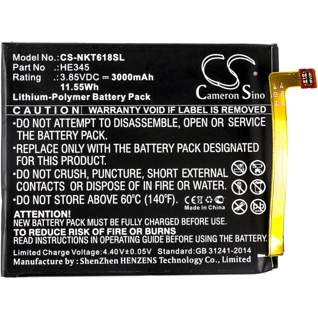 Sostituzione della batteria compatibile per Nokia HE345,HE353