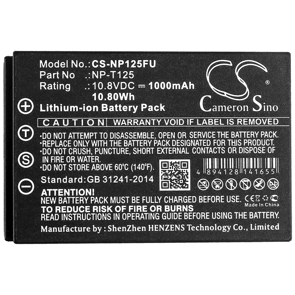 Sostituzione della batteria compatibile per FUJIFILM NP-T125