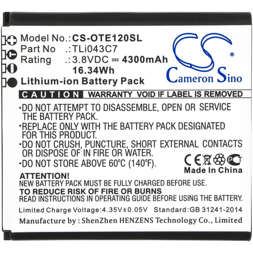 Battery Replaces TLi043C7