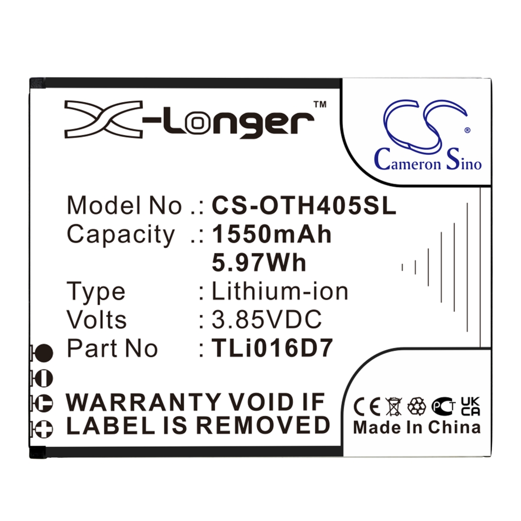 Batteria del telefono cellulare Alcatel OT-4055J (CS-OTH405SL)