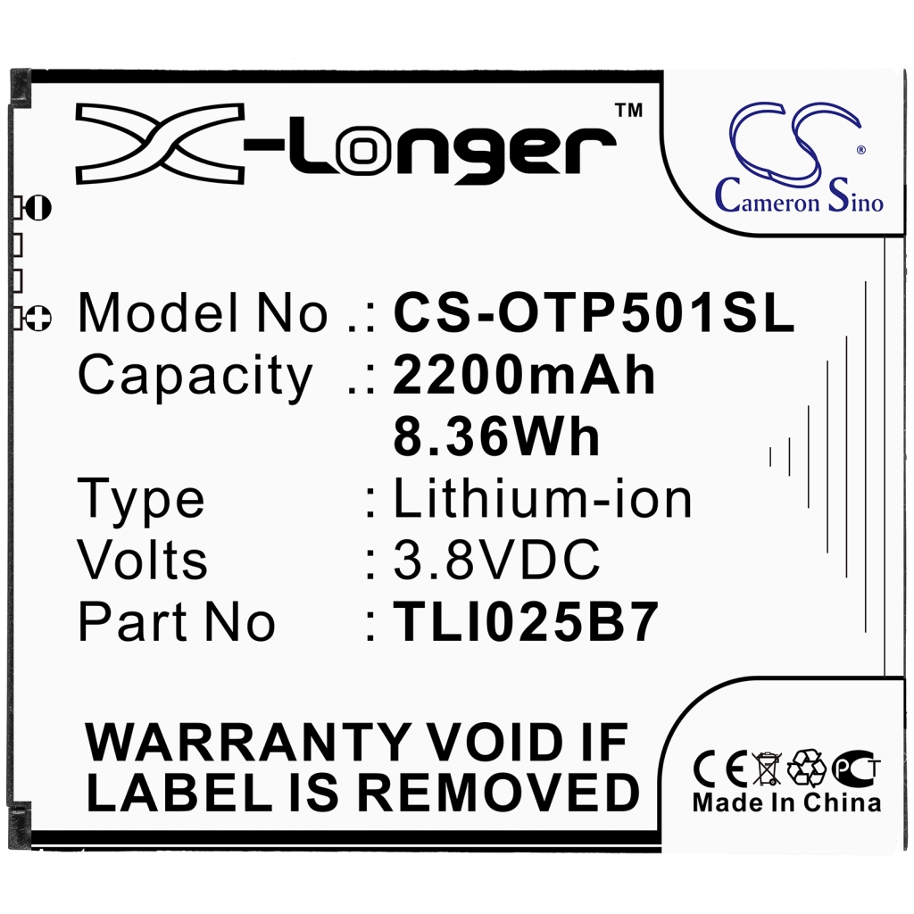 Sostituzione della batteria compatibile per Alcatel TLI025B7