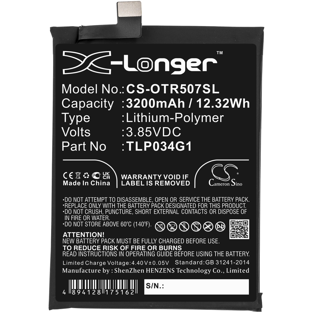 Sostituzione della batteria compatibile per Alcatel TLP034G1