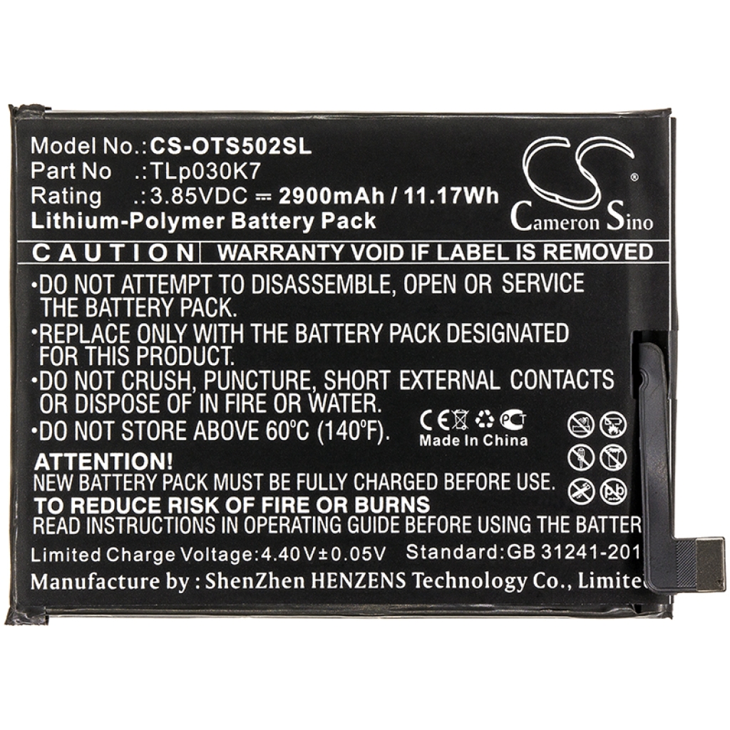 Sostituzione della batteria compatibile per Alcatel TLP030K7