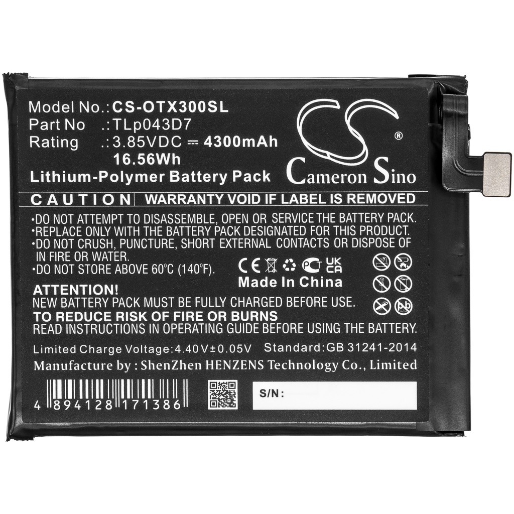 Batterie Sostituisce TLp043D7