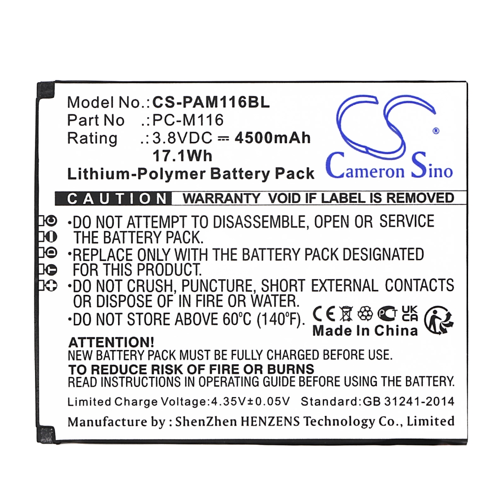 Batterie Sostituisce PC-M116