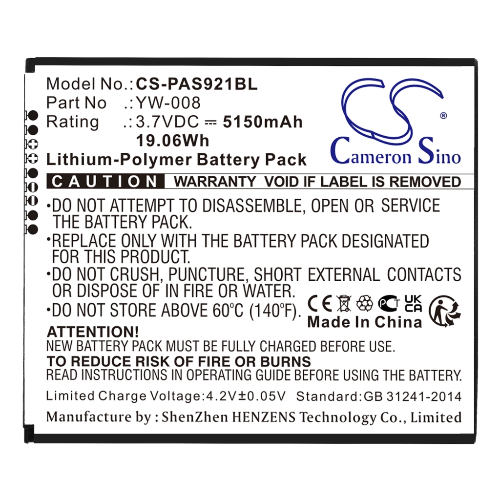 Sostituzione della batteria compatibile per Pax YW-008