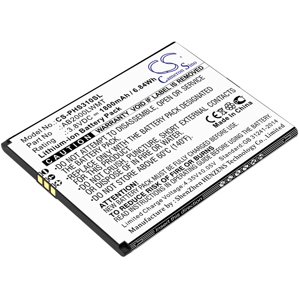 Battery Replaces AB2000LWMT