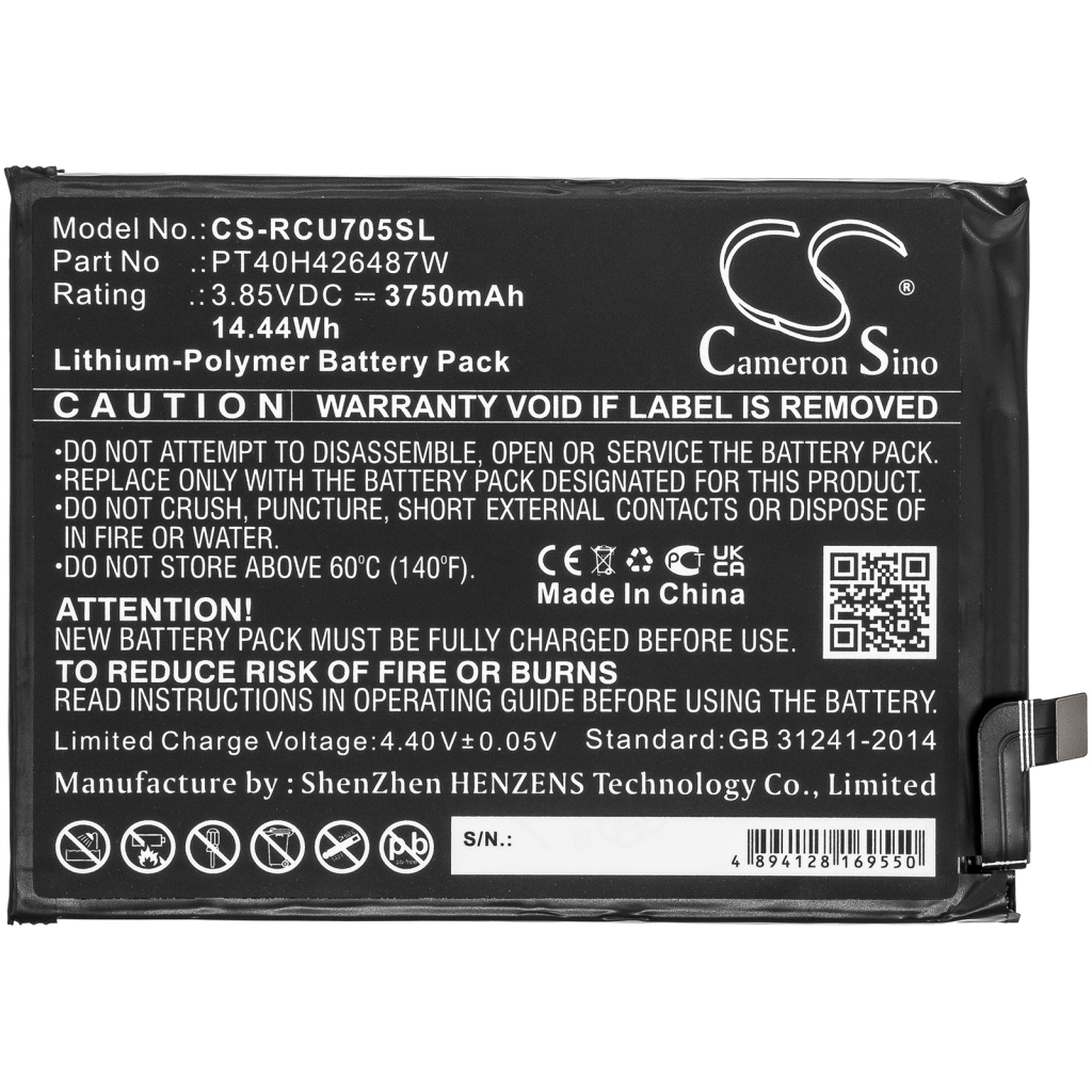 Sostituzione della batteria compatibile per Cricket PT40H426487W