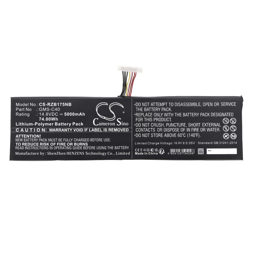 Sostituzione della batteria compatibile per Razer 961TA005F,GMS-C40