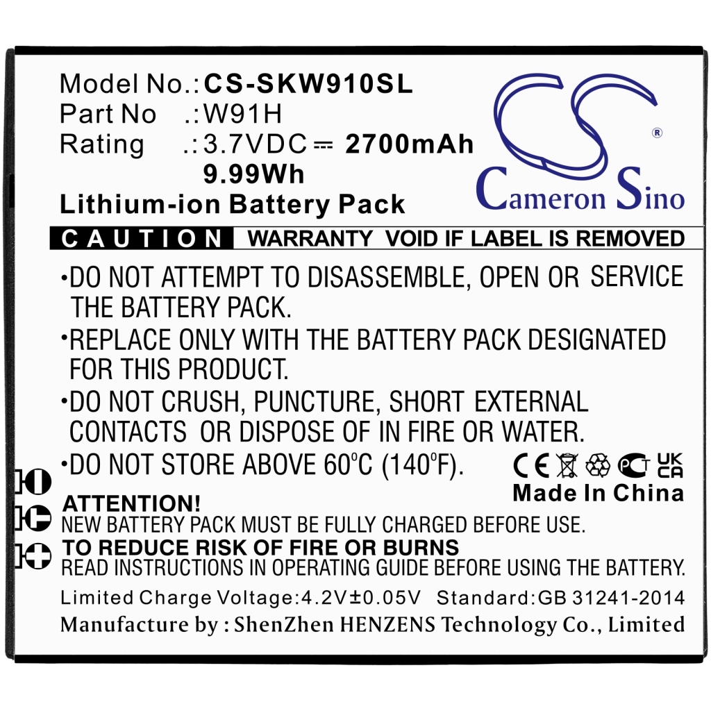 Batterie Sostituisce W91H