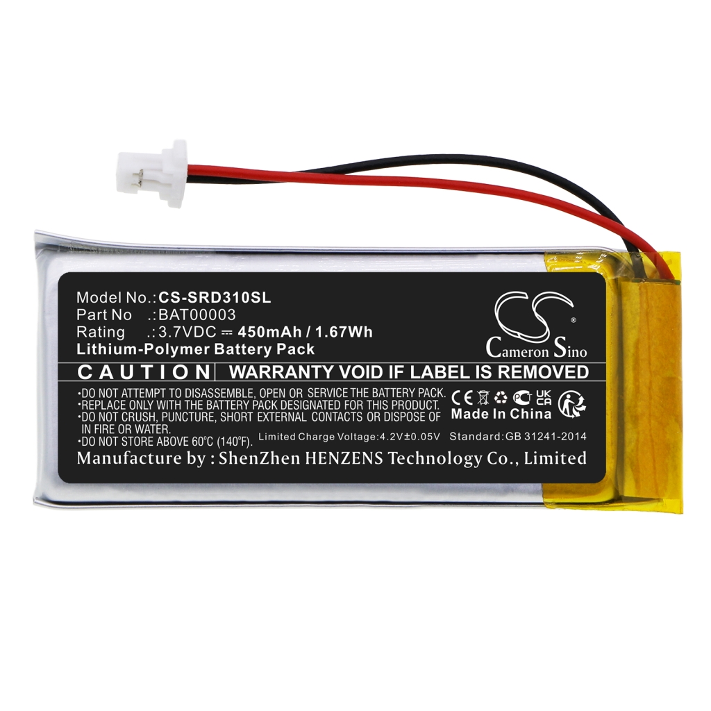 Batteria senza fili dell'auricolare Cardo CS-SRD310SL