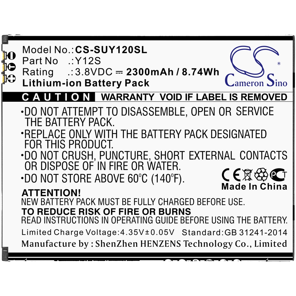 Batterie Sostituisce Y12S