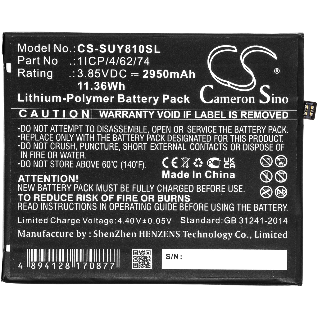 Batteria del telefono cellulare Sugar Y8 Max (CS-SUY810SL)