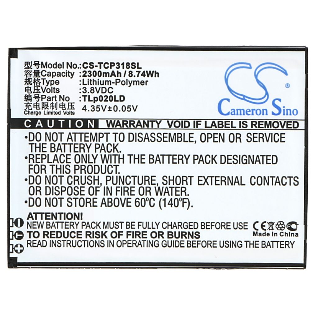 Battery Replaces TLp020LD