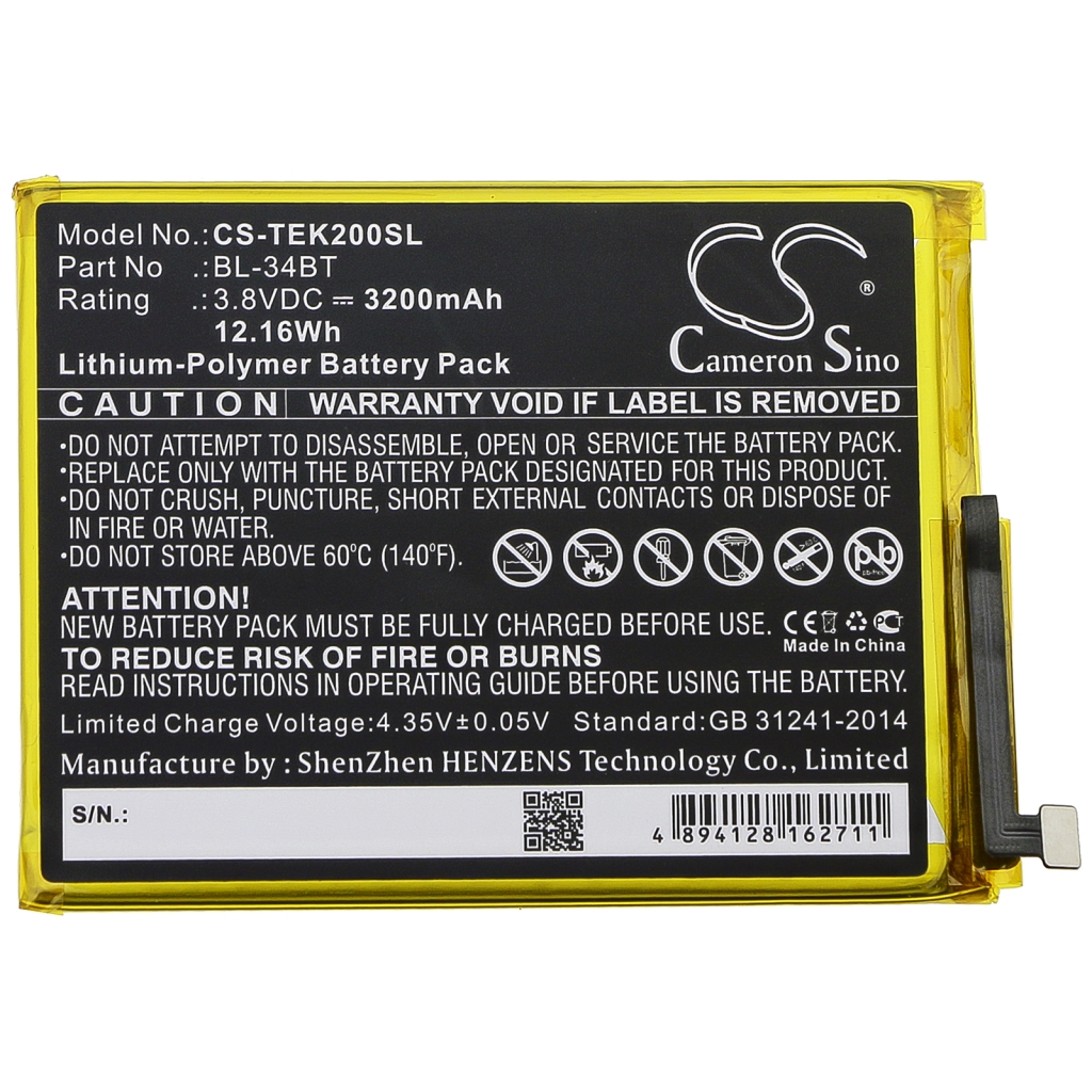 Batteria del telefono cellulare Tecno KA7 (CS-TEK200SL)