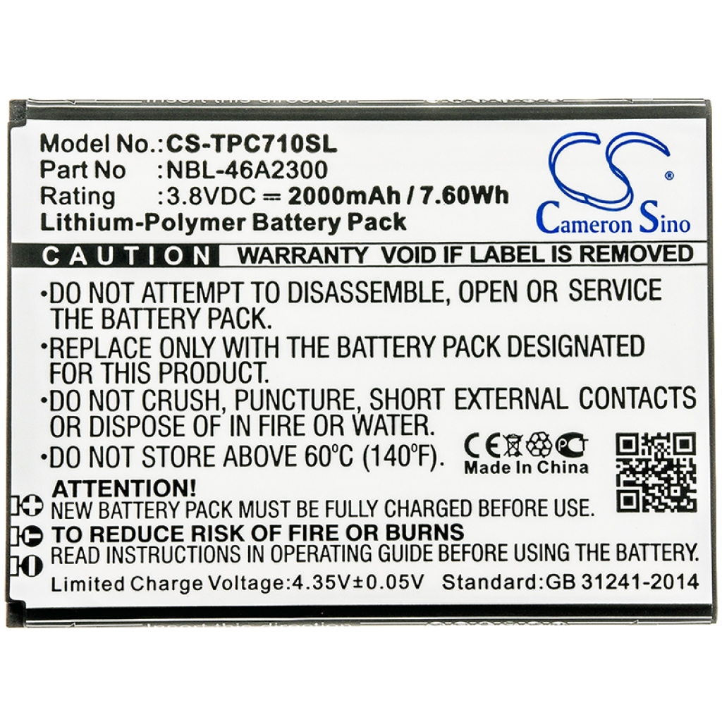 Batteria del telefono cellulare Neffos TP705A (CS-TPC710SL)