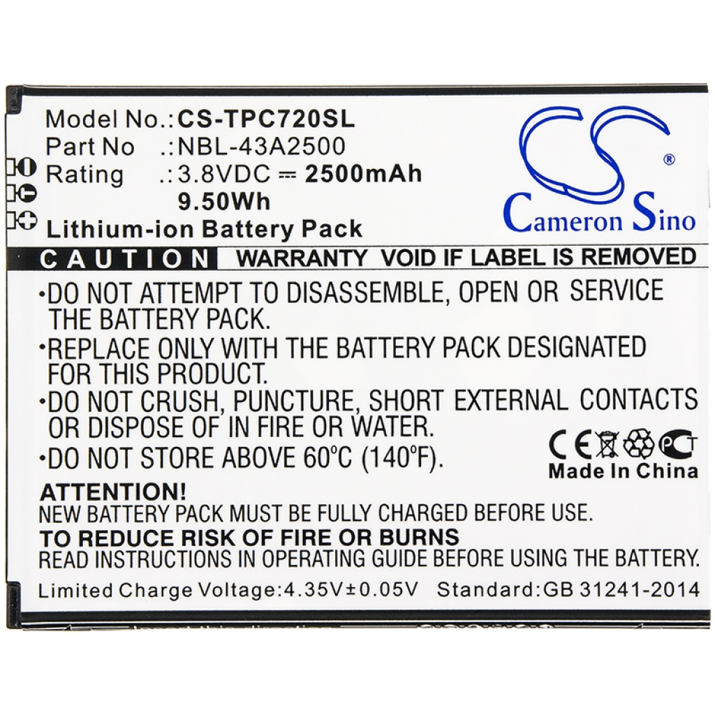 Batterie Sostituisce NBL-43A2500