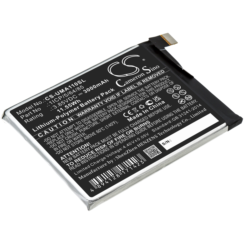 Compatible battery replacement for Umi 1ICP/5/64/85