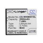 CS-WKM001SL<br />Batterie per   sostituisce la batteria WAX