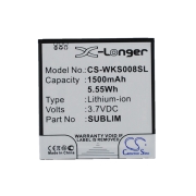 CS-WKS008SL<br />Batteries for   replaces battery SUBLIM