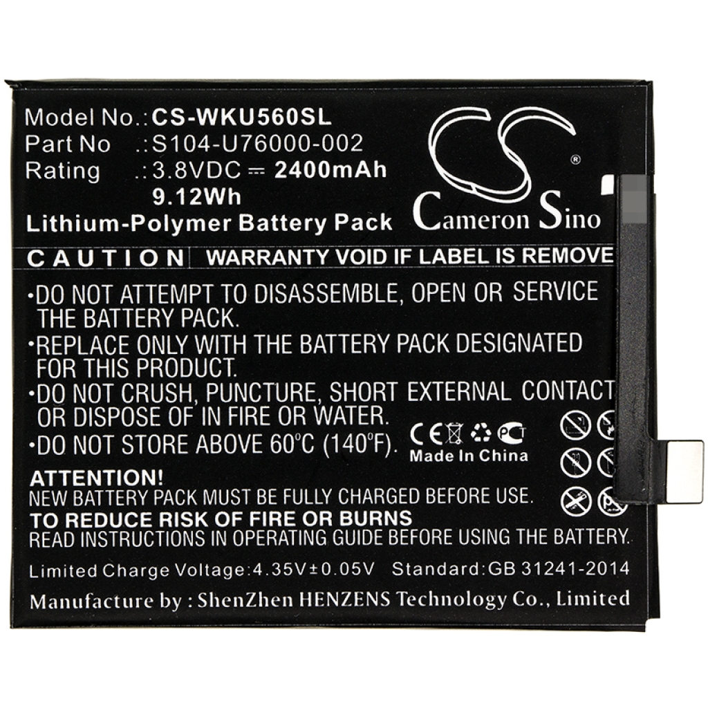 Batterie Sostituisce S104-U76000-000