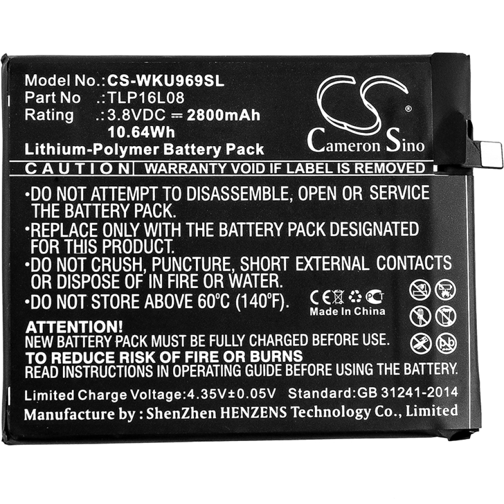 Sostituzione della batteria compatibile per Wiko TLP16L08