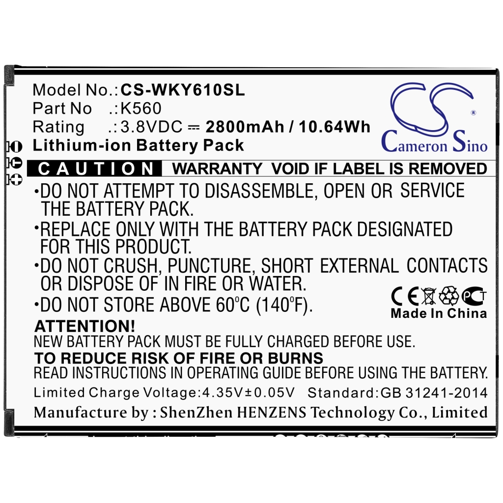 Battery Replaces K560