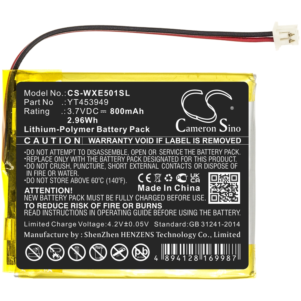 Sostituzione della batteria compatibile per Wexler YT453949