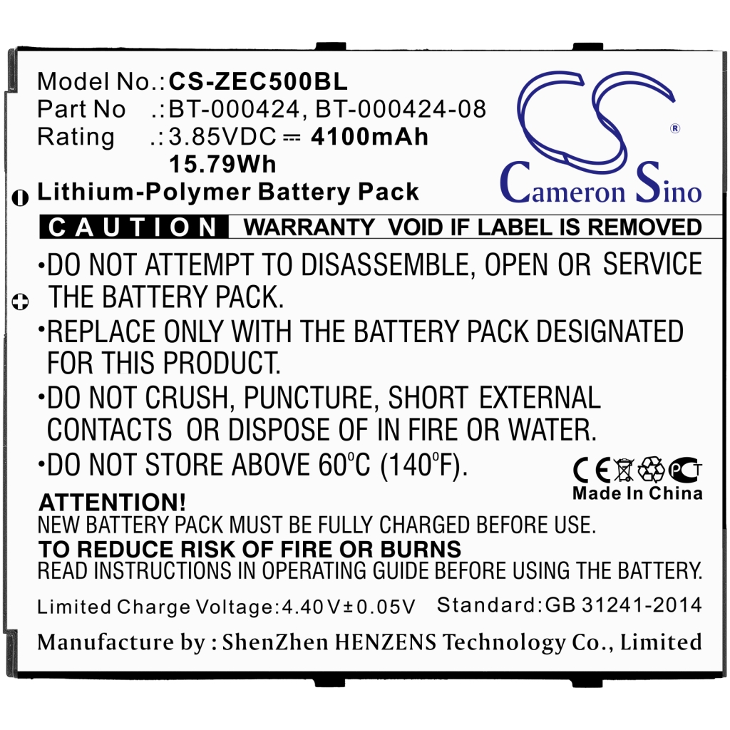 Codice a barre, batteria dello scanner Zebra EC55AK-21B243-NA