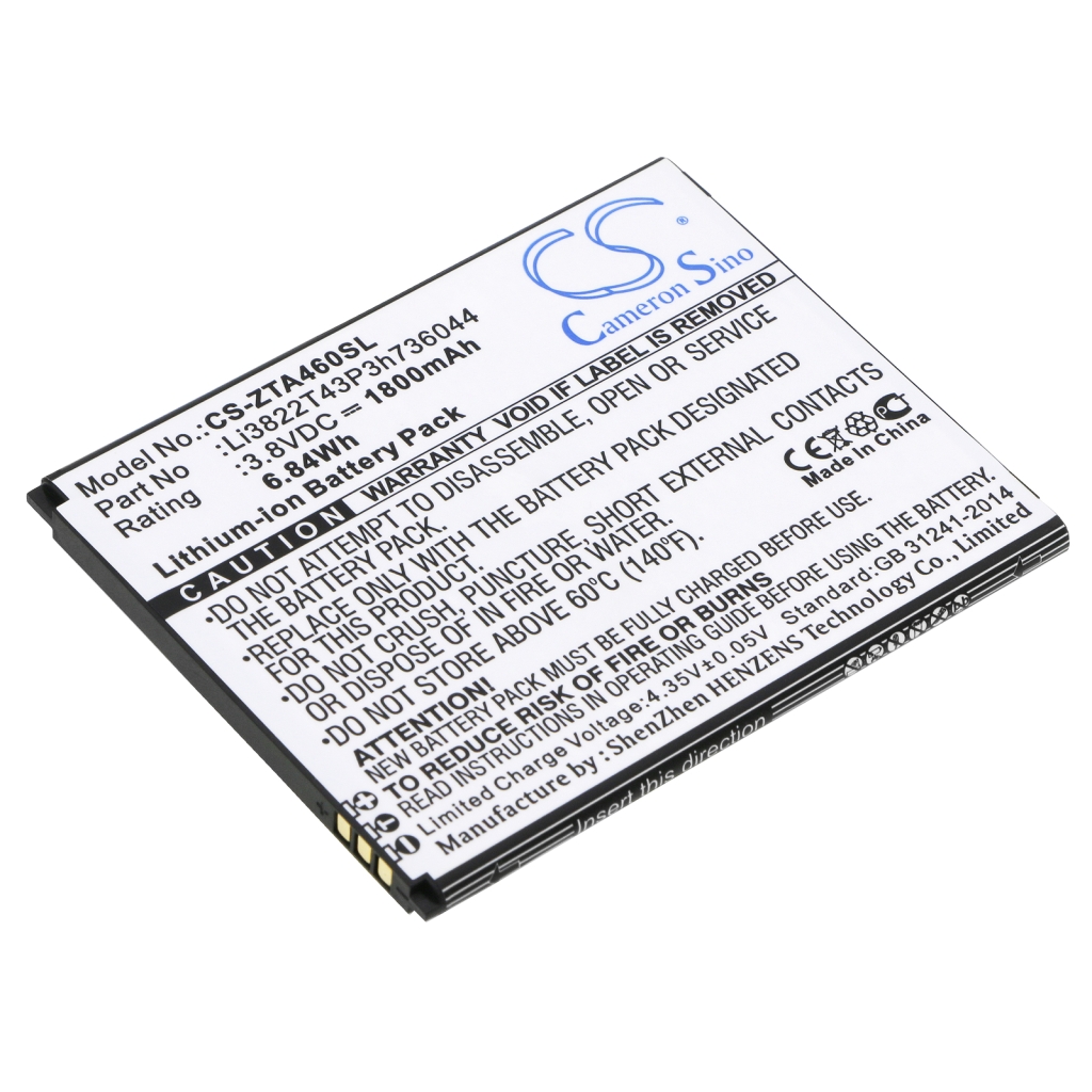 Batteria del telefono cellulare ZTE Blade A460 (CS-ZTA460SL)