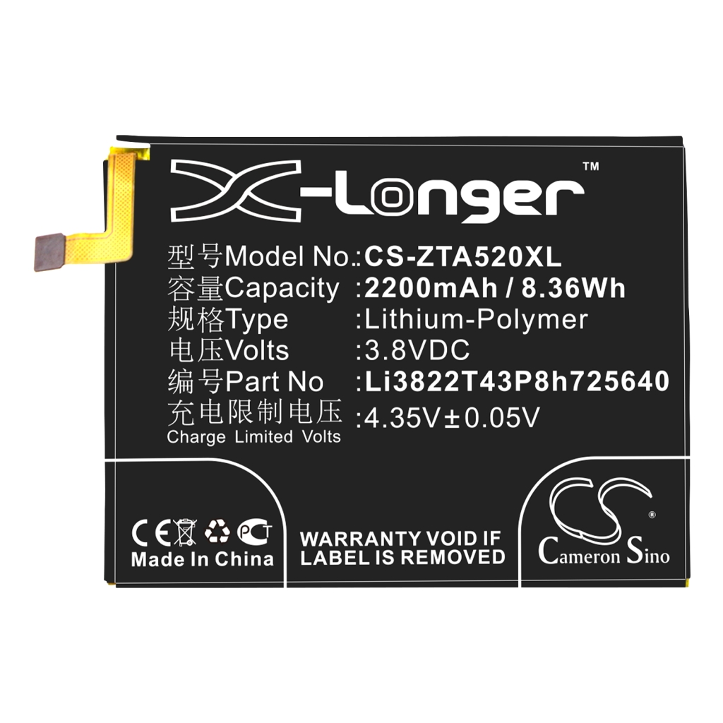 Sostituzione della batteria compatibile per ZTE LI3822T43P3H725640,LI3822T43P8H725640